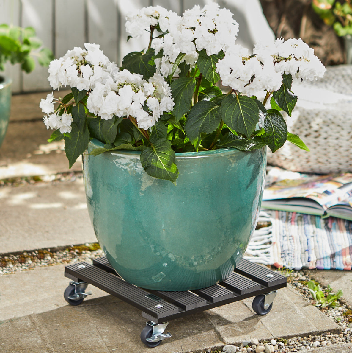 11.4" Gray Square WPC Plant Caddy